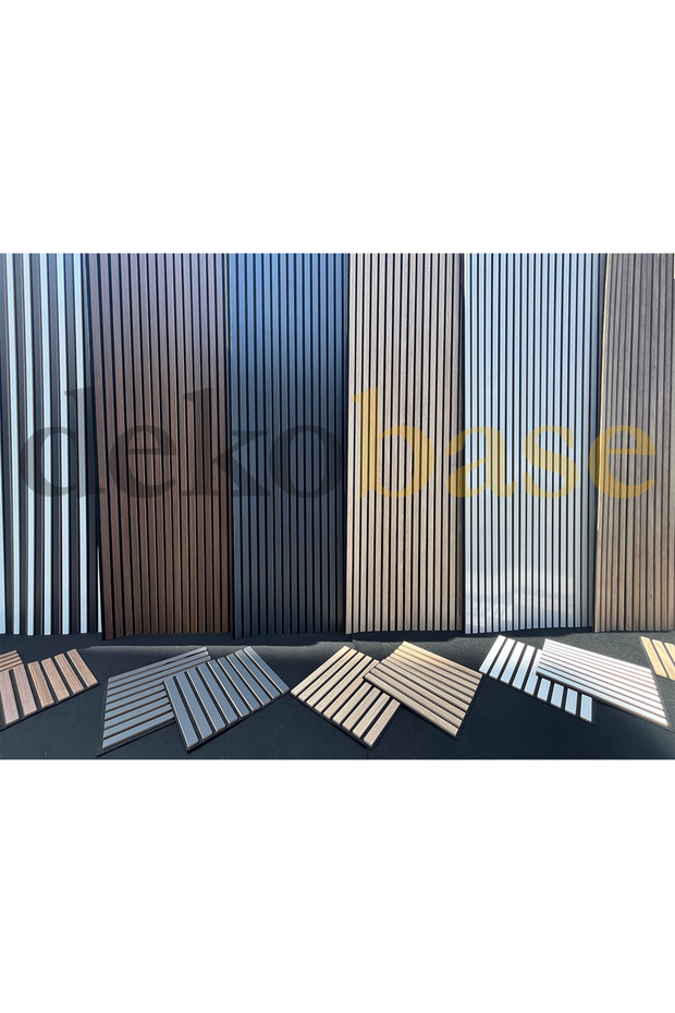 Açık Gri (2 ADET) 40x270 cm Yeni Nesil Akustik Ahşap Duvar Paneli - 6