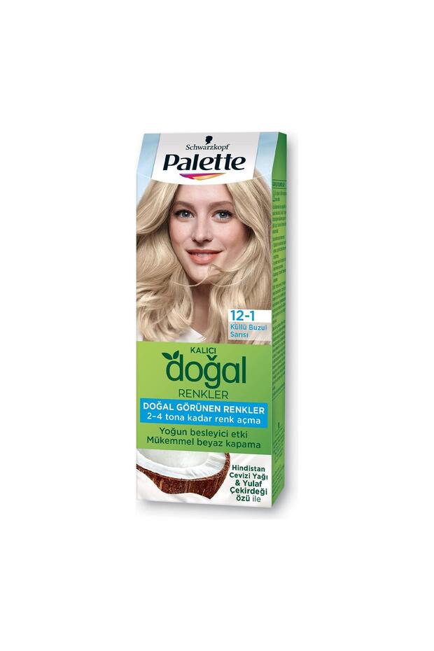 Kalıcı Doğal Renkler Saç Boyası 12-1 Küllü Buzul Sarısı 50 ml - 1