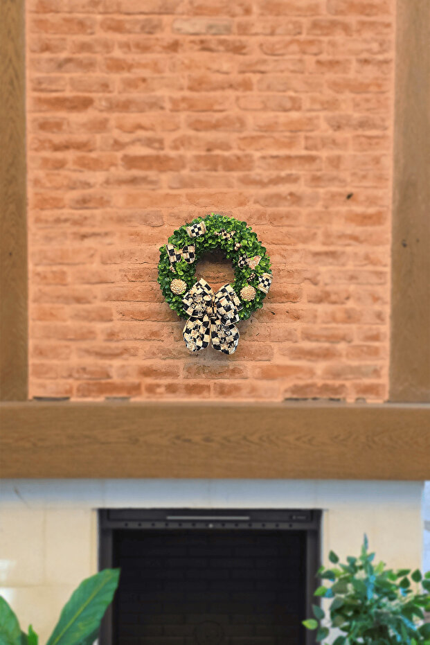 Kapı Süsü Model 7, Mackenzie Childs Kurdeleli Kapı Çelengi, Çap 40cm - 7