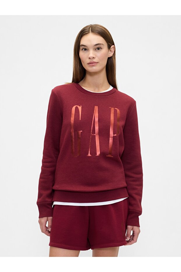 Women's Red Relaxed Logo Sweatshirt