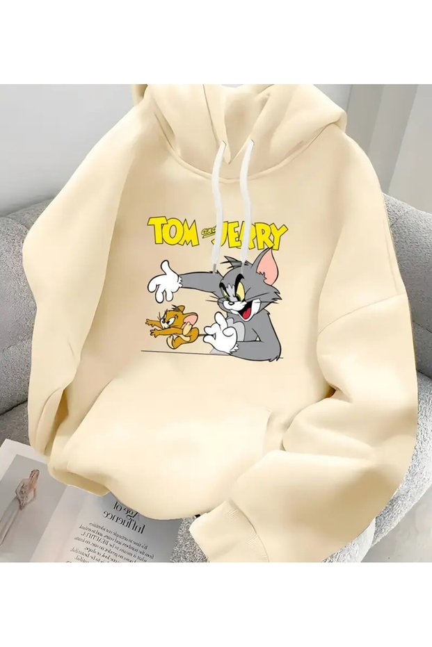 Tom & Jerry Printed Hooded Sweatshirt