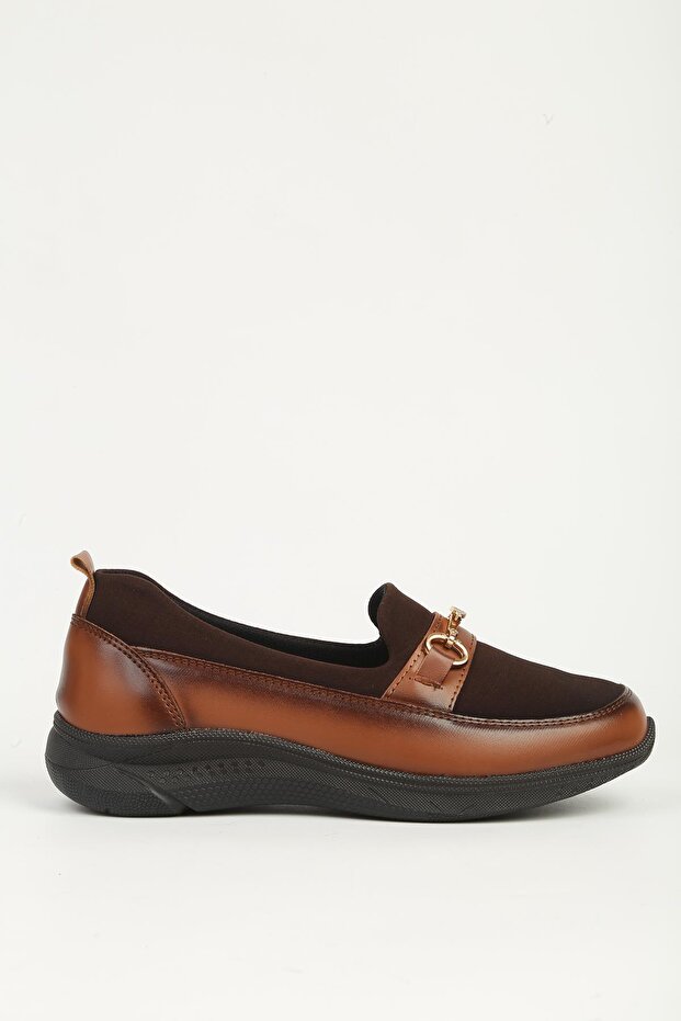 Tan Leather Women's Sports Shoes Pc-55361