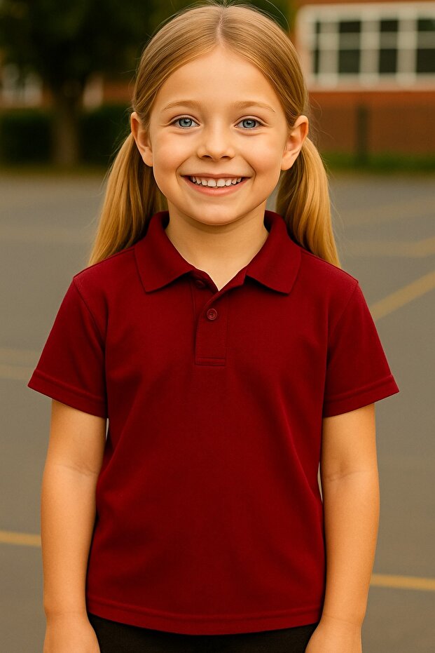 School Uniform Polo Neck T-Shirt - All-Day Comfort - Breathable Fabric, Durable and Comfortable - Short Sleeve