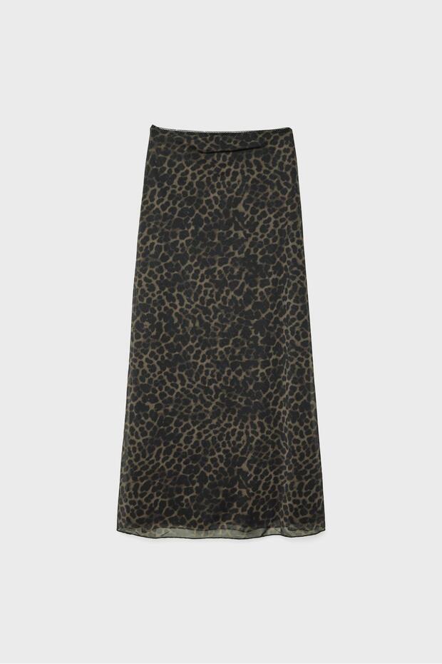 Falda midi tül leopardo - 7