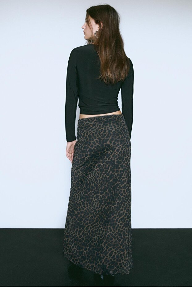 Falda midi tül leopardo - 5