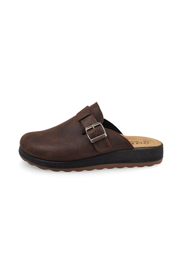 Men's Slippers/ Slippers (Home) 52 722 Ul Leather Man Slipper 2507-Dark Brown
