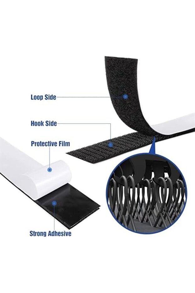 شريط لاصق Xspring Hook and Loop، شرائط Hook and Loop مع لاصق شديد التحمل، لفة Hook and Loop مزدوجة الجوانب بطول 8 أمتار - 9