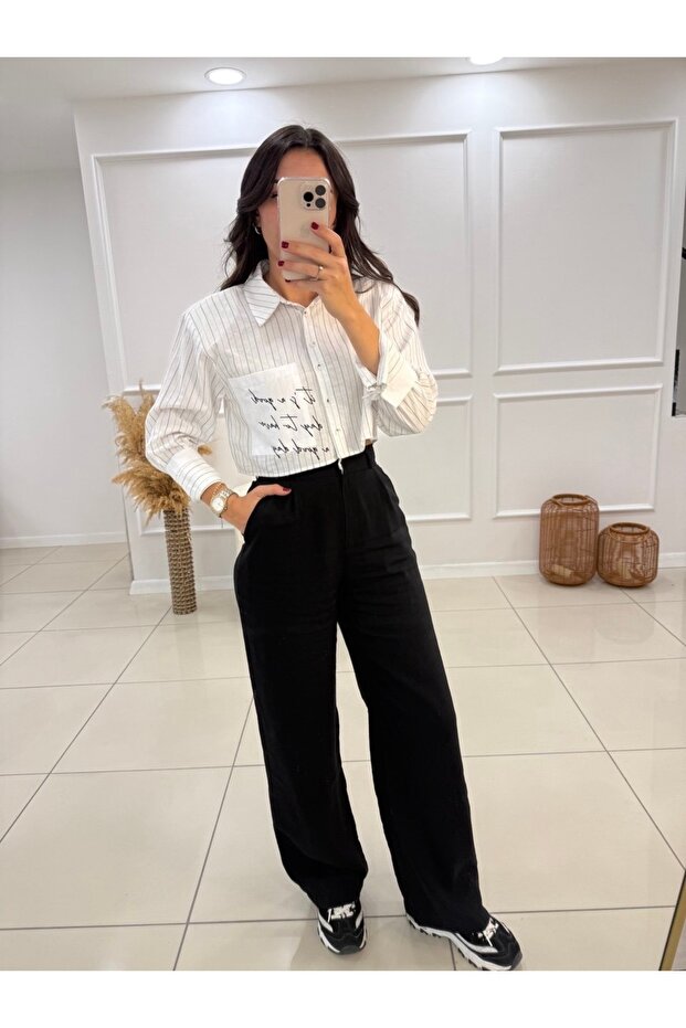 Vatkalı Crop Gömlek - 2