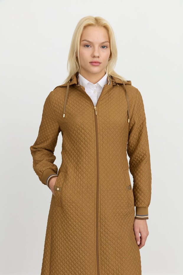 Thin Quilted Ribbed Cap Olive - 3