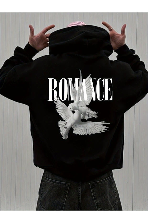 Unisex Romance Sirt Detailed Printed Oversize Sweatshirt