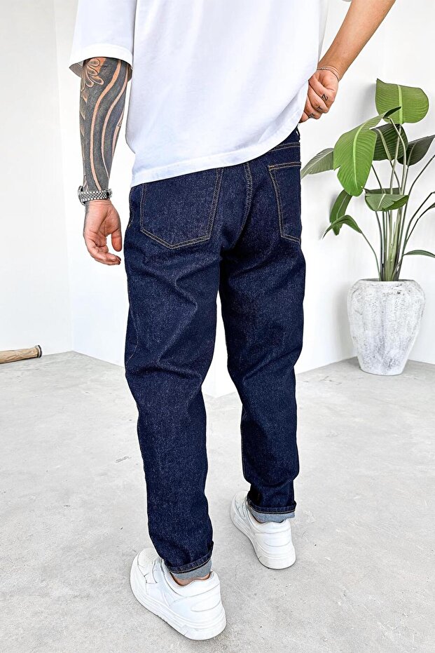 بنطال جينز أصلي أساسي عادي باللون الأزرق - 3