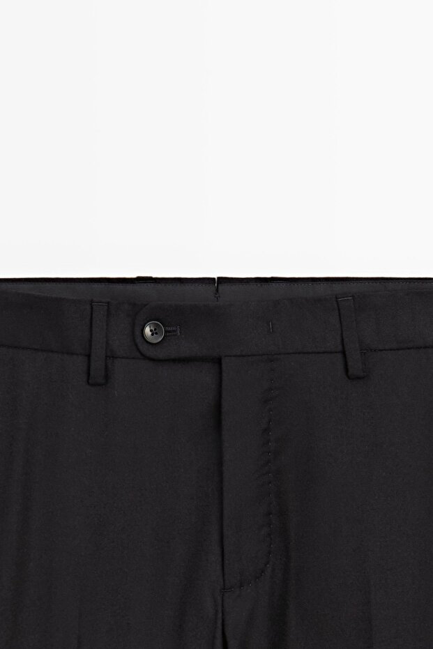 Wool blend flannel suit trousers - 6