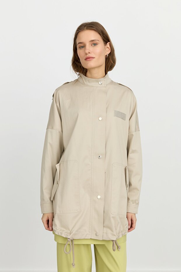 Apolet Detaylı Oversize Kap Taş - 1