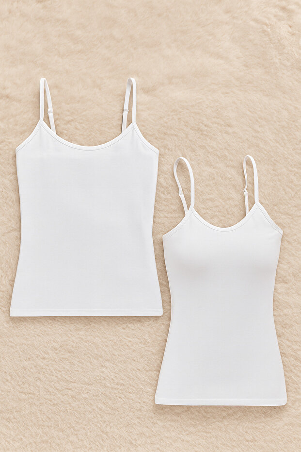 Women's Bamboo Lycra Strap 2-Piece Undershirt L6K6K1T1Ka