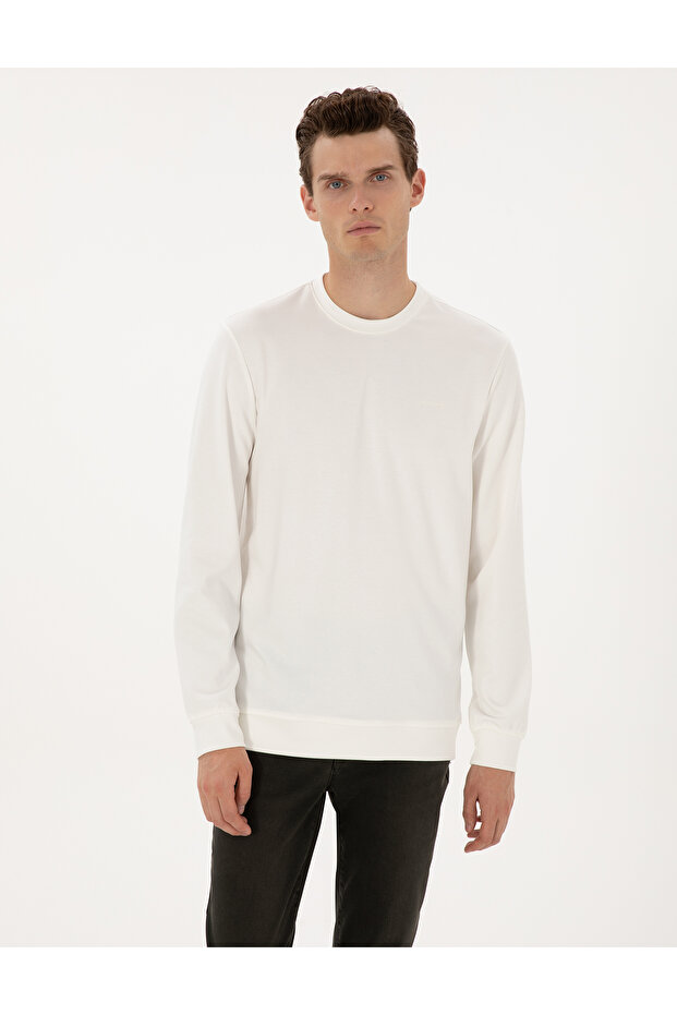 Ecru Regular Fit Sweatshirt 50313939-Vr019