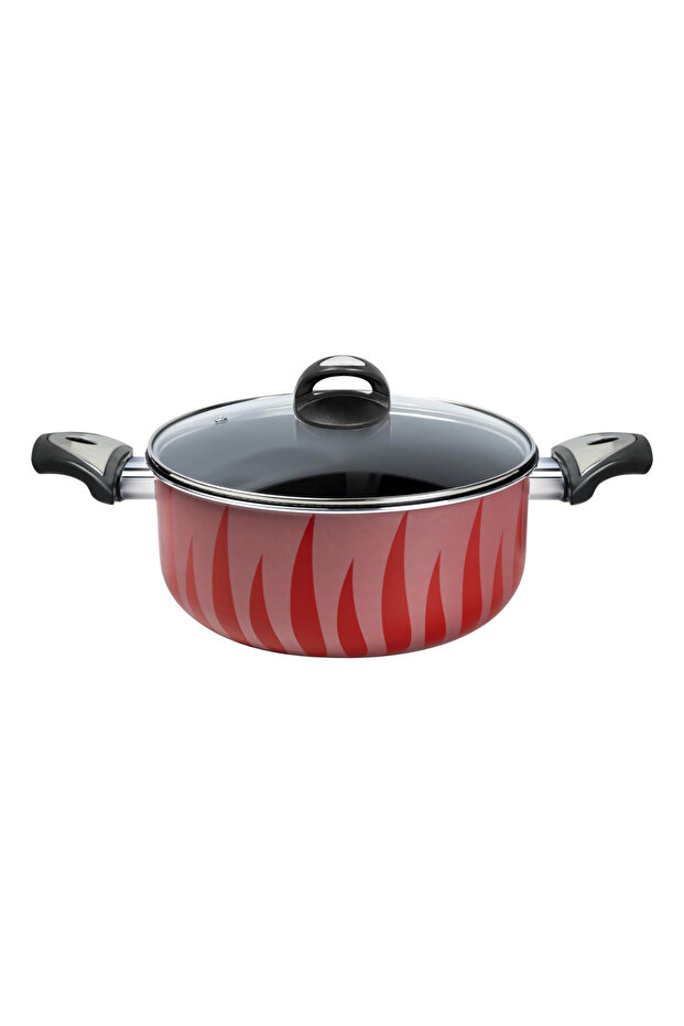 20 cm Non‑Stick Casserole Pot with Tempered Glass Lid