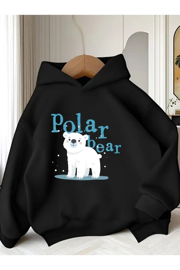 Polar Bear Graphic Hooded Sweatshirt