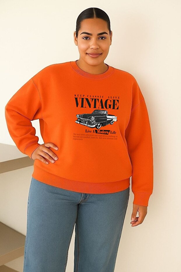3-Ply Combed Cotton Vintage Printed Unisex Sweatshirt