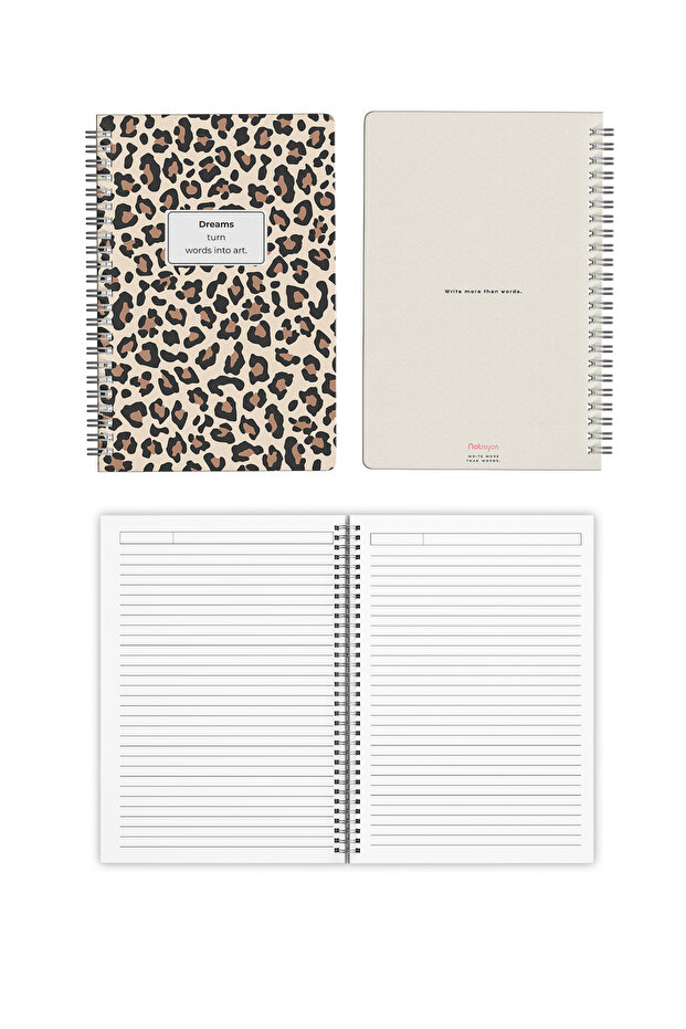 A5 Spiral School Notebook 120 Pages Set of 4, 2 Lined - 2 Squared Notebooks, Notebook, with Lesson Schedule - 4