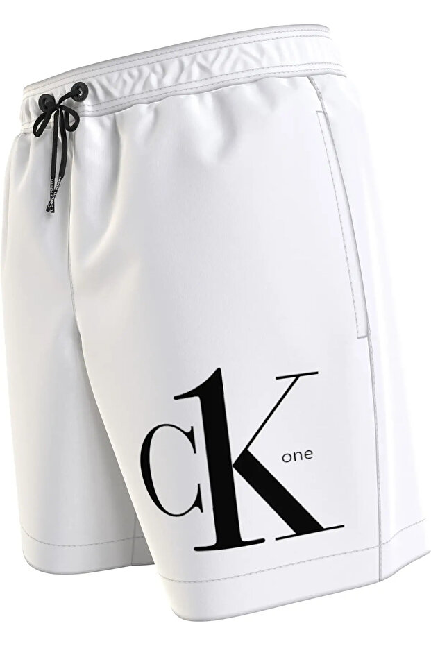 MEDIUM DRAWSTRING Erkek Beyaz Deniz Şortu - 2