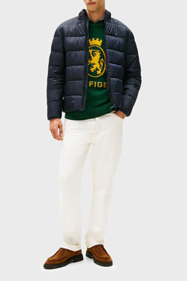 Prošívaný kabát Regular Fit s límcem stojáčkem Pánský kabát MW0MW41982 DW5 - 2