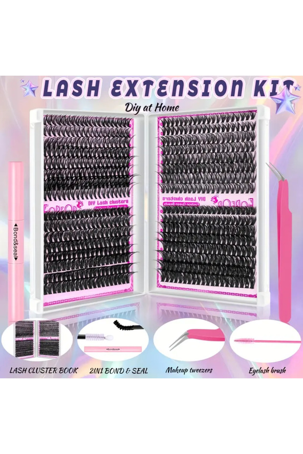 320 adet 30D 40D 50D 60D DIY Kirpik Uzatma Seti Karışık Uzunluk 9-16Mm Su Geçirmez 850 TL - 2