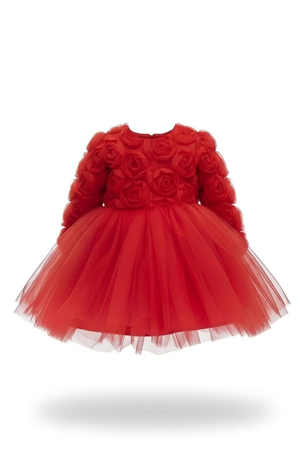Rosa Red Rose Girl's Long Sleeve Dress