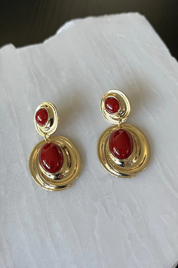 أقراط متدلية بيضاوية - 2