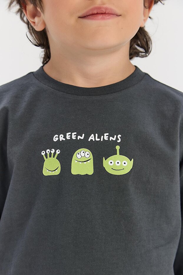 تيشيرت للأولاد من متجر BG باللون الفحمي - 3