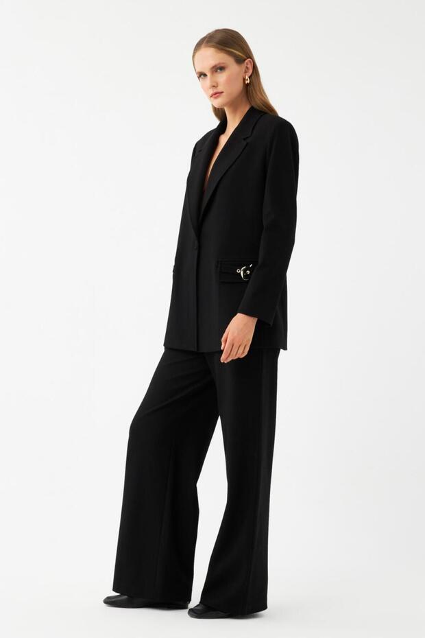 Tek Düğmeli Blazer Ceket - 5