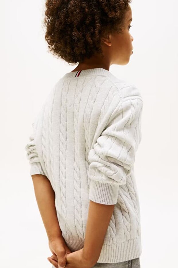 BAUMWOLLPULLOVER MIT ZOPFMUSTER - 4