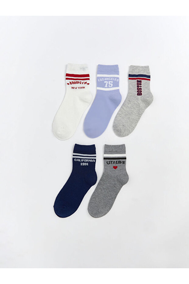 Create Your Style from Uzg Store |   Patterned Girl's Sock Socks 5-Piece - 1