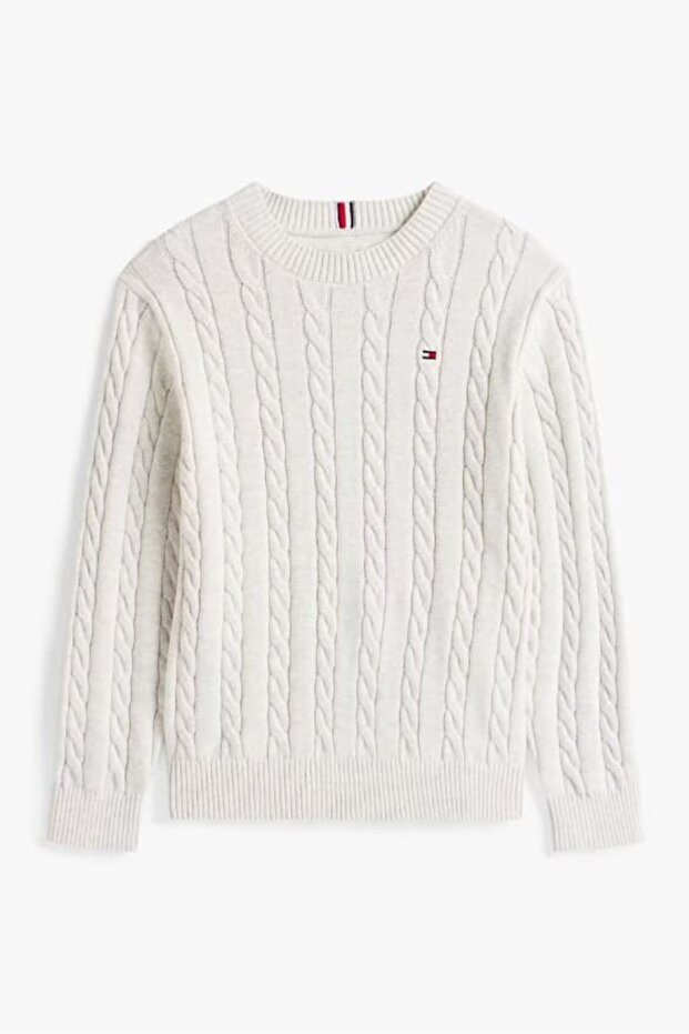 BAUMWOLLPULLOVER MIT ZOPFMUSTER - 5