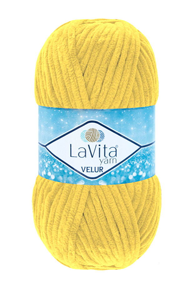 Velur Velvet Hand Knitting Yarn 100% Polyester 100Gr (2026 K.Yellow)