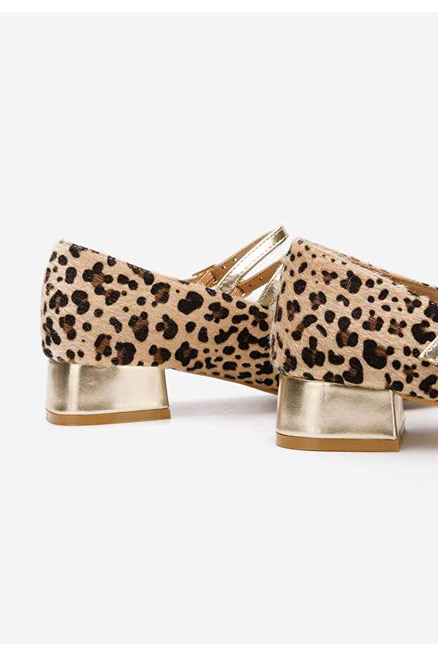 Pantofi cu toc gros Bakea leopard - 6