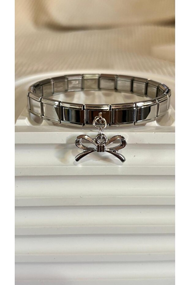 Italian Bracelet with Steel Bow Charm