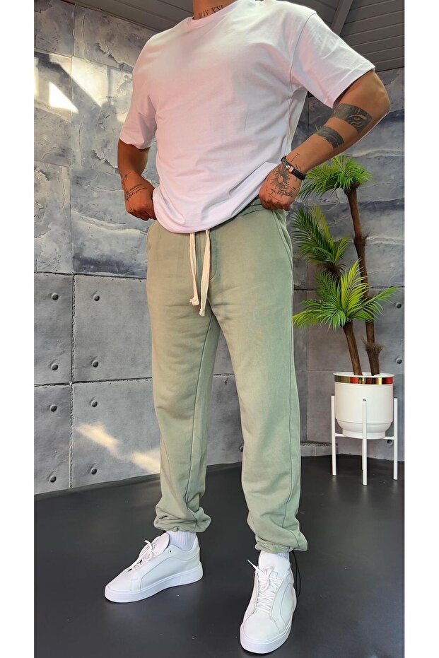 Washable Three Thread Stopper Leg Sweatpants - 1
