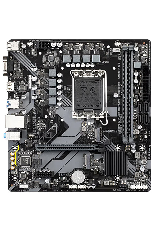 Motherboard B760M H DDR4, LGA1700, mATX - 3