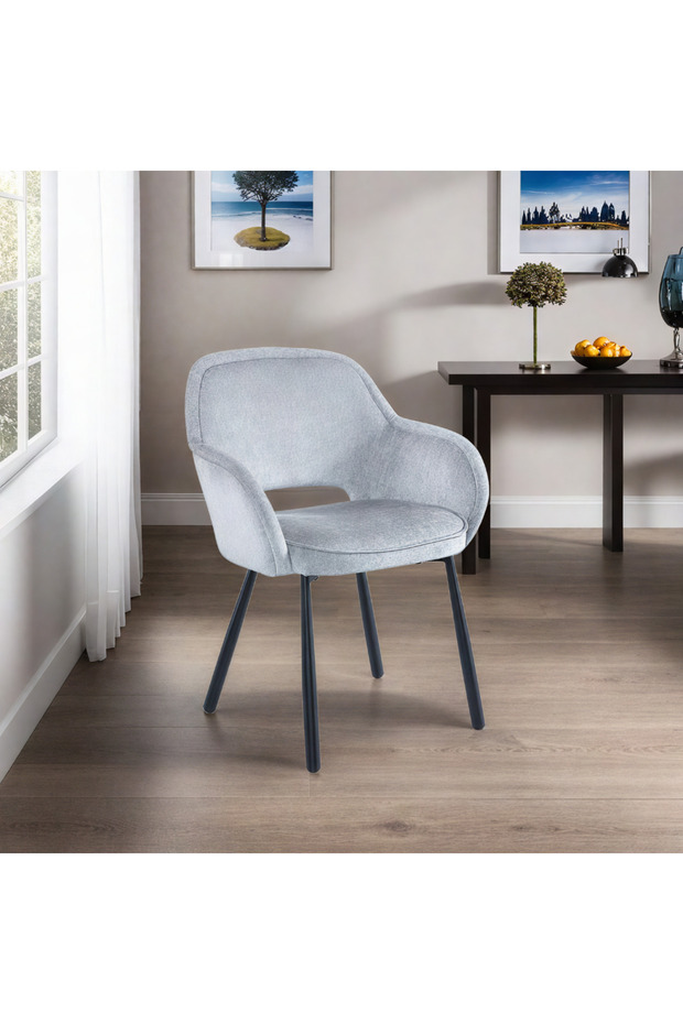 كرسي بذراعين من القماش الفردي - 1