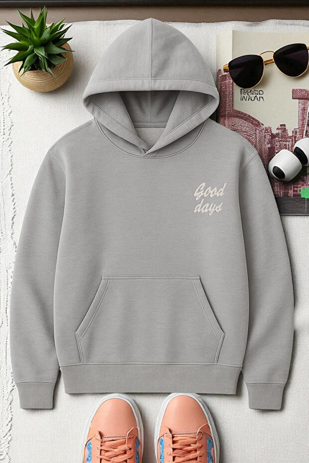 سويت شيرت كبير الحجم مطبوع عليه Good Days للجنسين