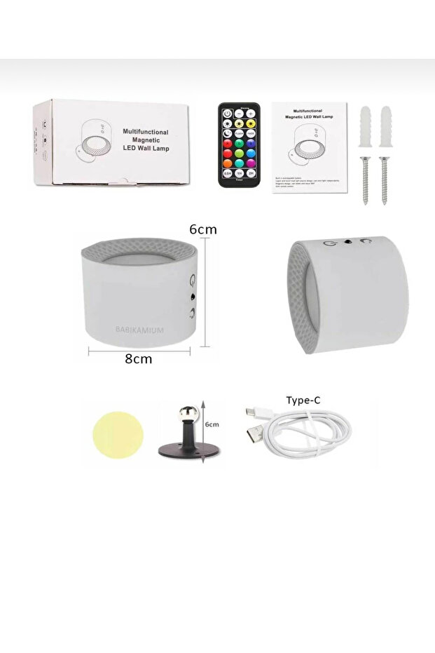 Kumandalı led aplik çift taraflı şarjlı duvar aplik aydınlatması - 3