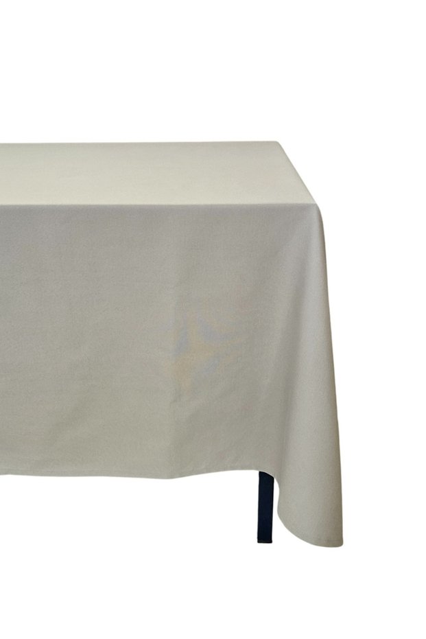Gray Colored Cotton Carefree Duck Fabric Tablecloth