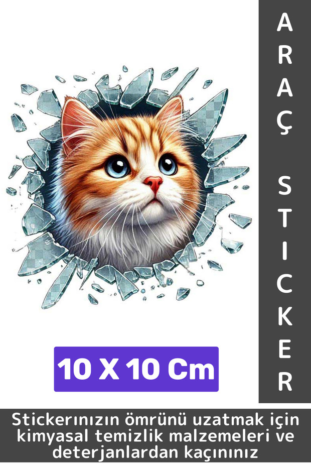 Special Design Car Exterior Modified Fun Creative Stylish 3D Pet Cat Dog Sticker 10 X 10 cm