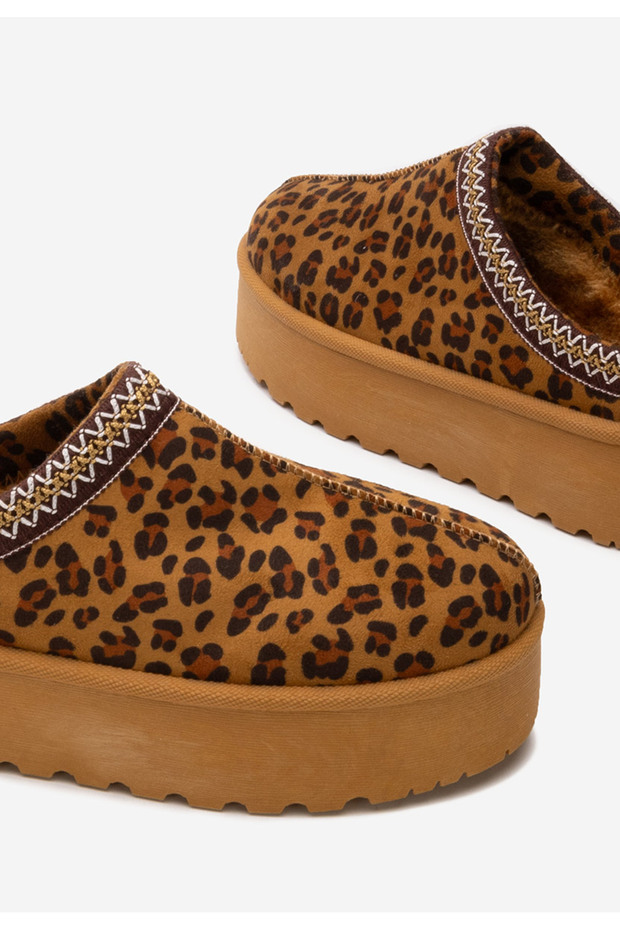 Papuci cu platformă Comfy leopard - 5