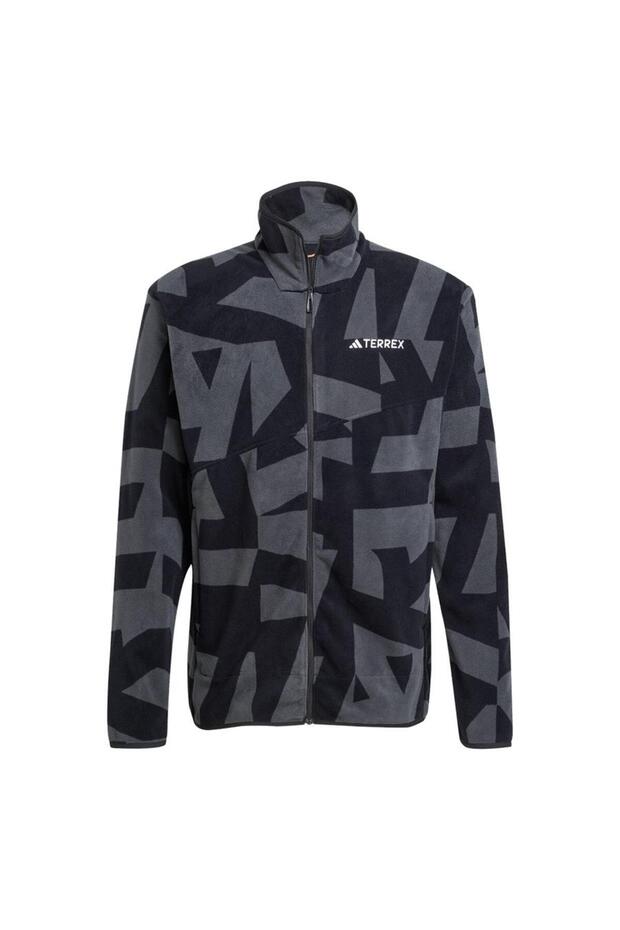 Men's Black Jacket Mt Aop Fz Fl Jy4814