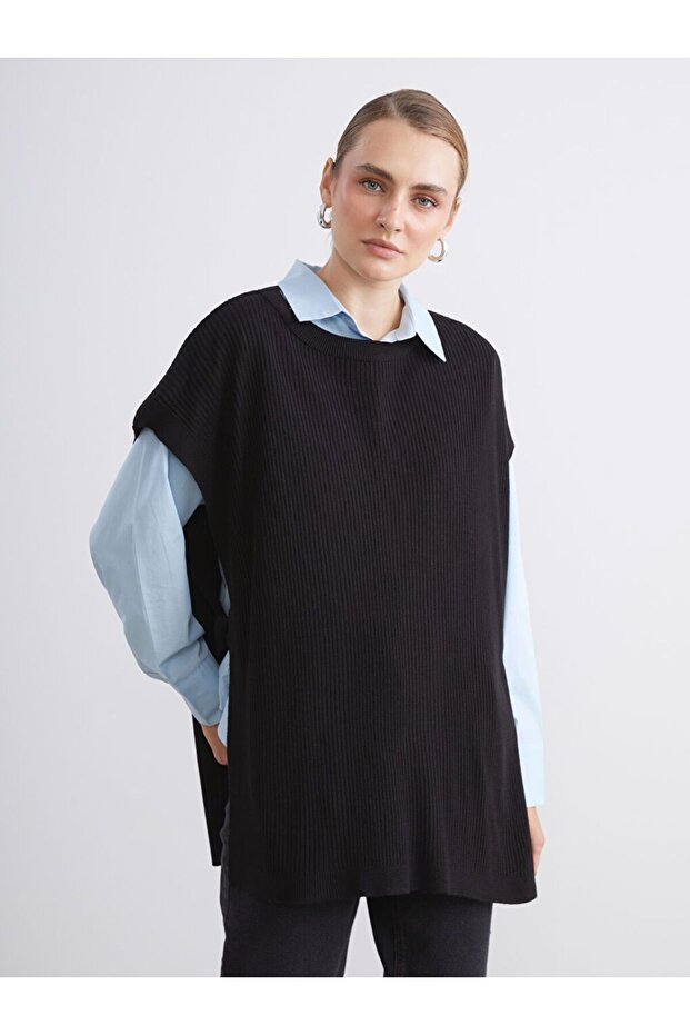 LCW Modest Bisiklet Yaka Kadın Triko Süveter - 1