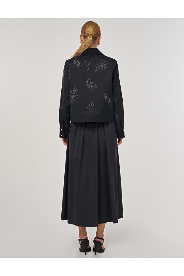 Jachetă brodată neagră - 5