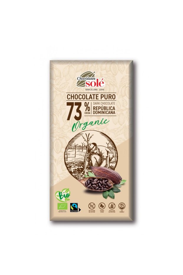 Ciocolata neagra bio 73% cacao 100g