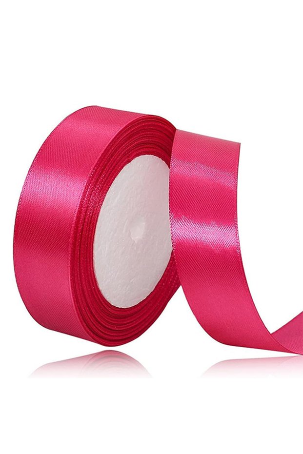 24mm Satin Ribbon - 25 Yards Length - Dark Pink