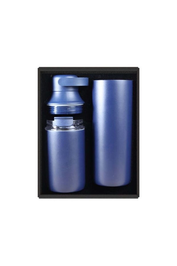 Flaskee Cup Set – 600ml & 300ml Stainless Steel Double-Wall Tumblers with Straw